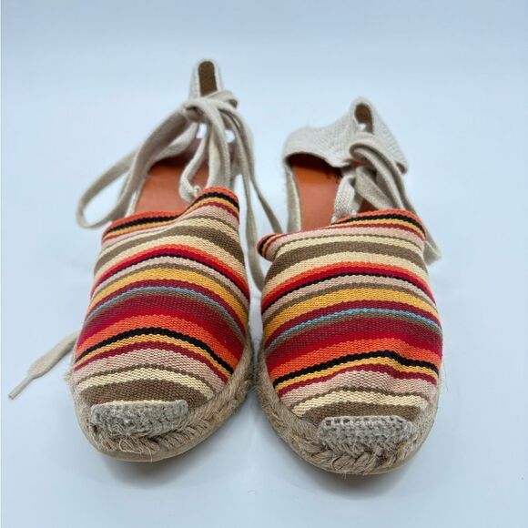 Andre Assous Red and Orange Espadrilles with Jute Sole - Picture 7 of 7